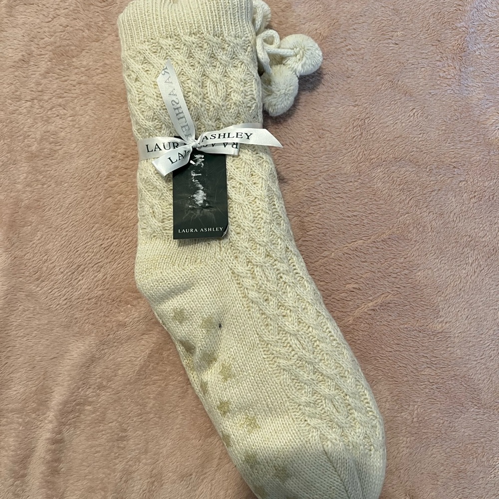Laura Ashley house slipper socks NWT still in package